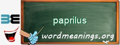 WordMeaning blackboard for paprilus